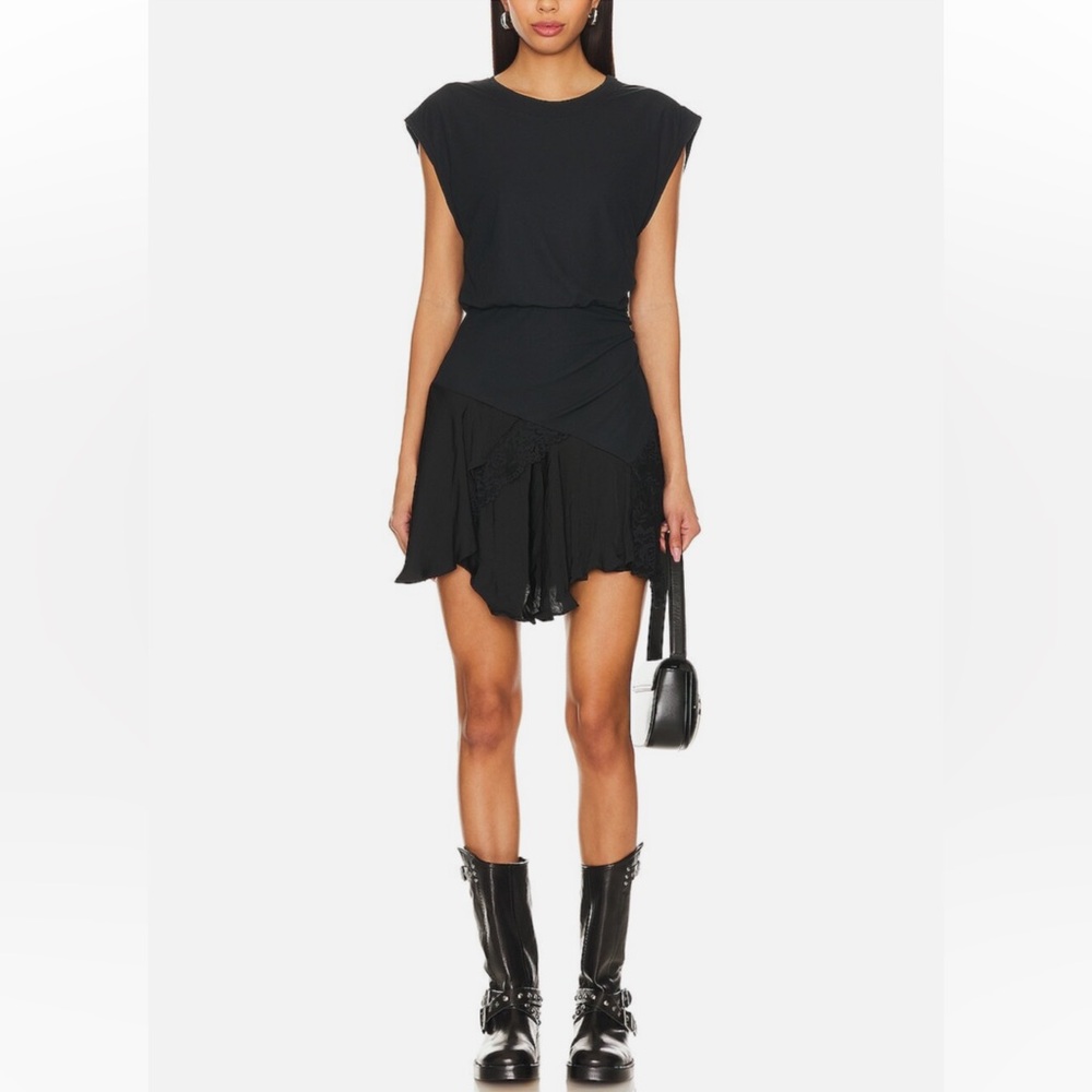 Free People Black Jazzy Short Sleeve
Asymmetrical Mini Dress Size S - Picture 2 of 12